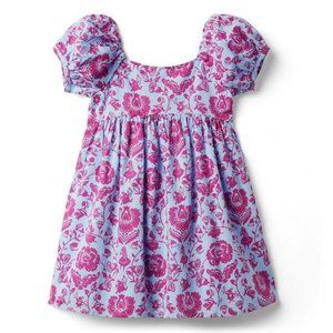 Janie and Jack Alice in Wonderland Floral Puff Sleeved Dress